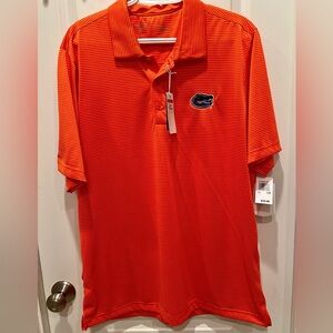 NWT Men’s UF University of Florida gators Gator polo striped collared shirt.